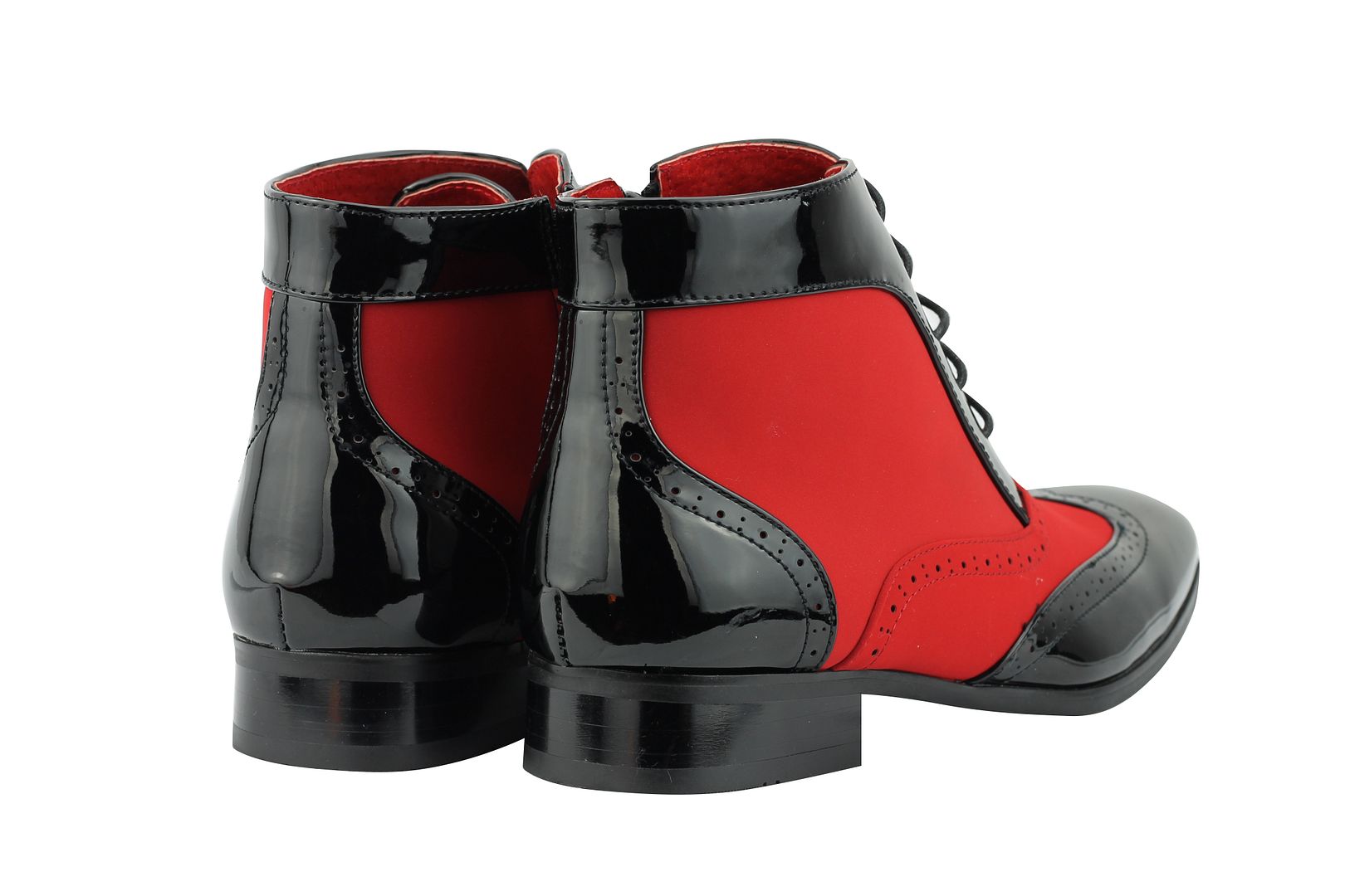 Men’s Patent Leather Spats Ganster Brogue Ankle Zip Boots Fancy Party